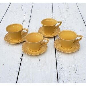 Barreveld French Country Provincial SET OF 4 cups and saucers Yellow
